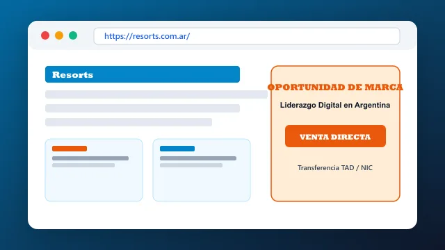 Modelo de aplicación comercial y proyectos digitales para resorts.com.ar